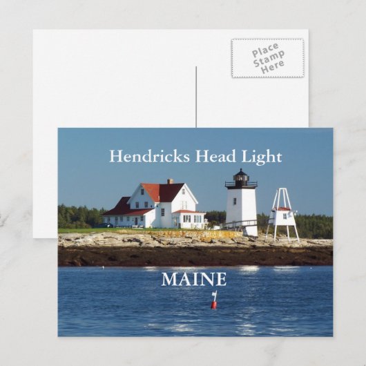 Hendricks Head Light, carte postale Maine (Devant / Derrière)