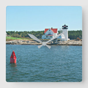 Hendricks Head Lighthouse, Maine Clock Vierkante Klok