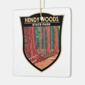 Hendy Bossen State Park California Badge  Keramisch Ornament (Links)