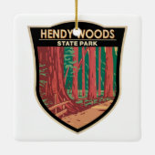 Hendy Bossen State Park California Badge  Keramisch Ornament (Achterkant)