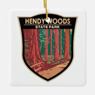 Hendy Bossen State Park California Badge  Keramisch Ornament