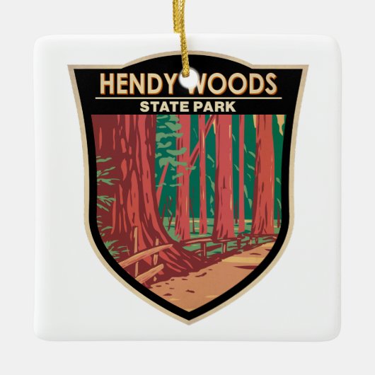 Hendy Bossen State Park California Badge  Keramisch Ornament (Voorkant)