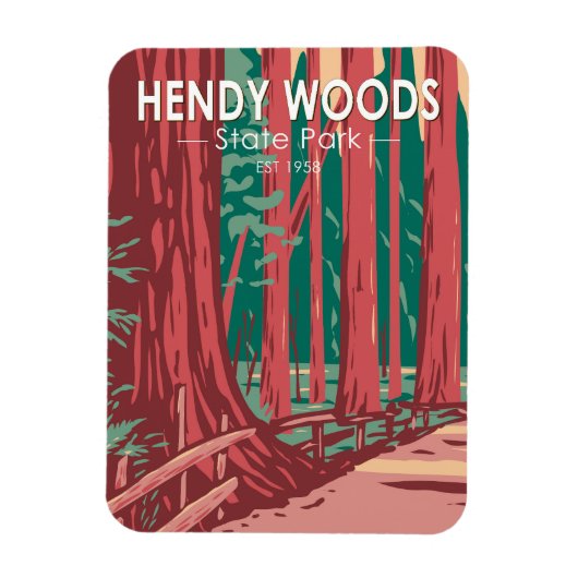 Hendy Bossen State Park California Badge  Magneet (Verticaal)