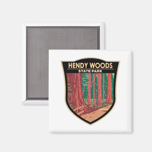 Hendy Bossen State Park California Badge Magneet (Voorkant / Achterkant)