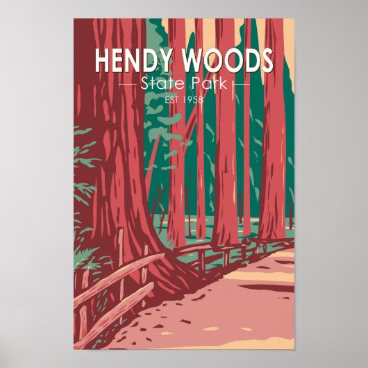 Hendy Bossen State Park California Badge  Poster (Voorkant)