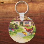 Henen, kippen en paaseieren sleutelhanger (Voorkant)
