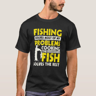 Hengelaars En Kok Spel Ontwerp Vis Koken T-shirt