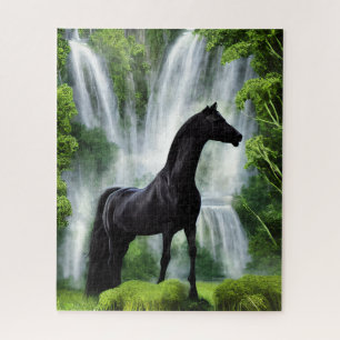 Hengst bij de watervallen legpuzzel