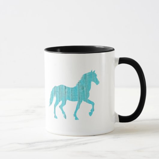hengst van pony van paarden, mosterang silhouette mok (Rechts)