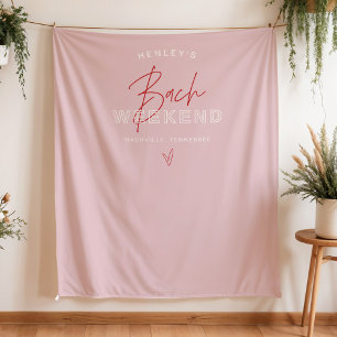 HENLEY Modern Roze Rood Retro Bachelorette Welkom Wandkleed