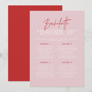 HENLEY Roze en Rode Bachelorette Drink Als Spel Kaart