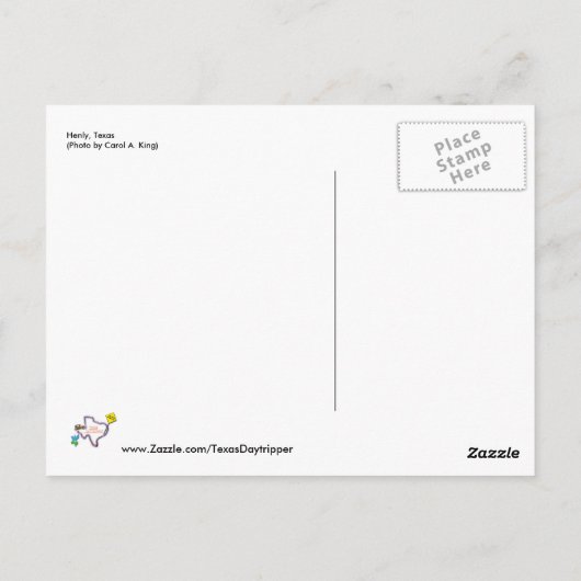 Henly, Texas Briefkaart (Achterkant)