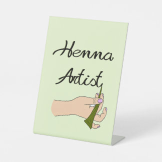 Henna Artist met Henna Cone Reclamebord Met Voetstuk