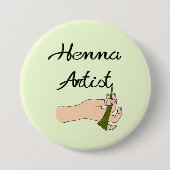 Henna Artist met Henna Cone Ronde Button 7,6 Cm (Voorkant)
