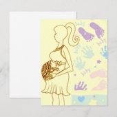 Henna Baby shower empreintes Invitation (Devant / Derrière)