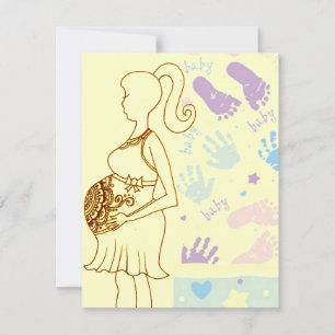Henna Baby shower prints Invitation Kaart