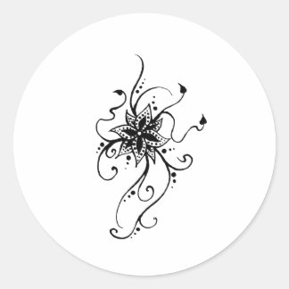 Henna Bloem in Vines Ronde Sticker