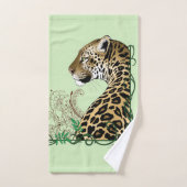 Henna Botanique Elégant Léopard Vert (Serviette à main)