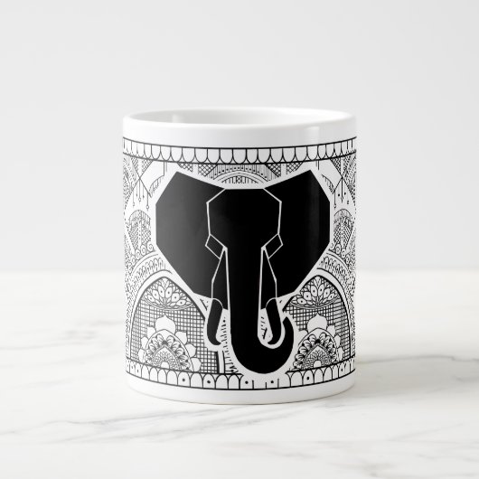 Henna Elephant Extra Grote Beker (Voorkant)