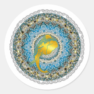 Henna Elephant Mandala Ganesha Mindfulness Gifts Ronde Sticker