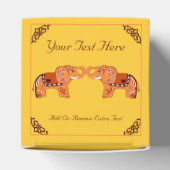 Henna Elephant (Oranje/rood) Bedankdoosjes (Bovenkant)