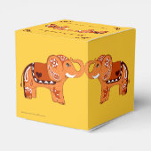 Henna Elephant (Oranje/rood) Bedankdoosjes (Achterkant)