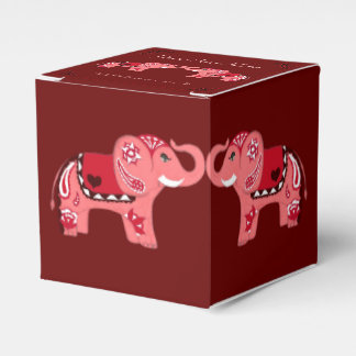 Henna Elephant (rood/roze) Bedankdoosjes