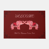 Henna Elephant (rood/roze) Deurmat (Voorkant)