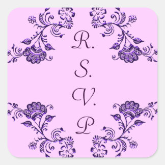 Henna Floral Vierkante Sticker