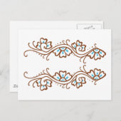 Henna Flower chain Briefkaart (Voorkant / Achterkant)