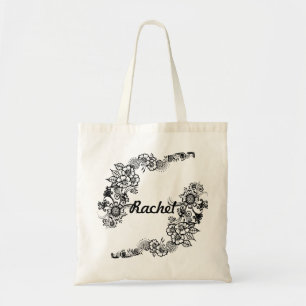 Henna Flowers Canvas tas met aanpasbare naam