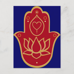 Henna Hamsa Lotus Briefkaart