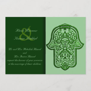 Henna Hand of Hamsa (groen) (huwelijk) Kaart