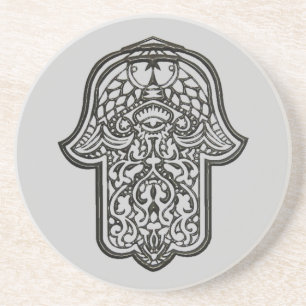 Henna Hand of Hamsa (Origineel) Zandsteen Onderzetter