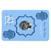 Henna Hand van Hamsa (blauw) (datum opslaan) Magneet (Horizontaal)