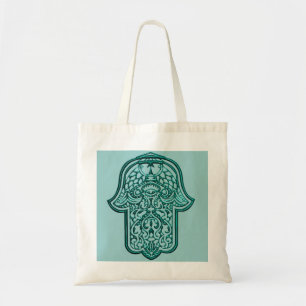 Henna Hand van Hamsa (Blauwgroen) Tote Bag