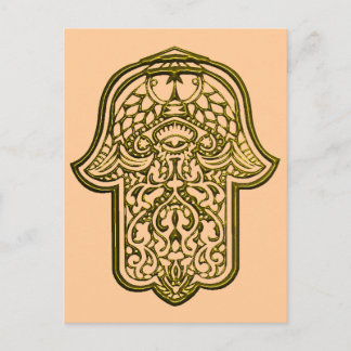 Henna Hand van Hamsa (Gouden) Briefkaart