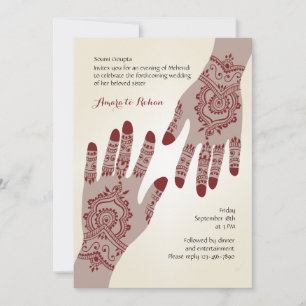 Henna handen uitnodiging