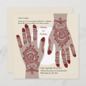 Henna Hands Uitnodiging (Voorkant / Achterkant)