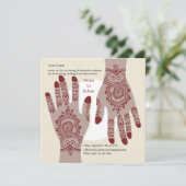 Henna Hands Uitnodiging (Staand voorkant)
