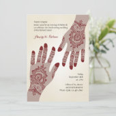 Henna Hands Uitnodiging (Staand voorkant)