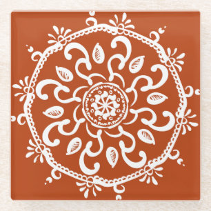 Henna Mandala Glazen Onderzetter