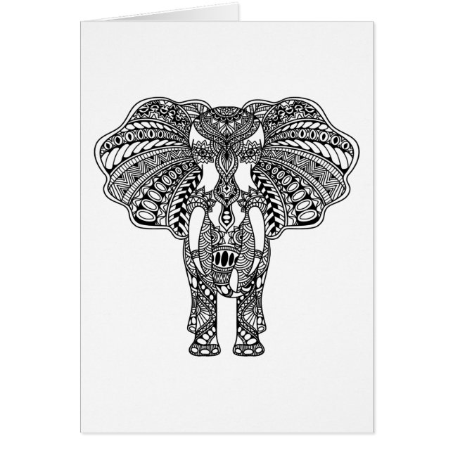 Henna Mehndi Decorated Indian Elephant (Voorkant)