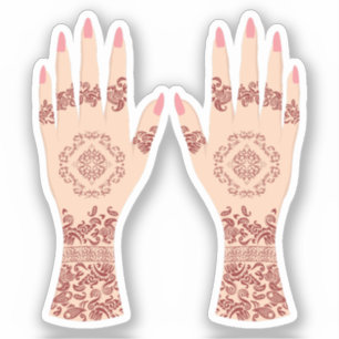 Henna Mehndi Hands Desi Arab Sticker
