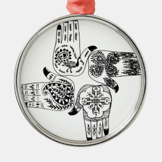 Henna Mehndi Hands Indian Design Painted Wedding Metalen Ornament