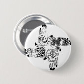 Henna Mehndi Hands Indian Design Painted Wedding Ronde Button 5,7 Cm (Voorkant /achterkant)