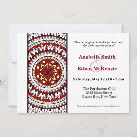 Henna Mehndi Wedding Kaart (Voorkant)