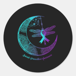 Henna Moon Dragonfly: zelfmoordpreventie Ronde Sticker