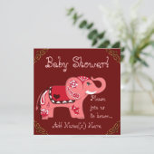 Henna Olifant (Baby shower) Kaart (Staand voorkant)