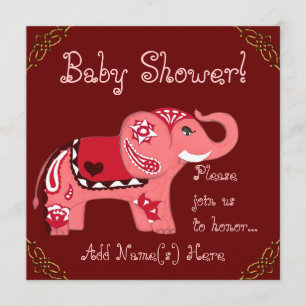 Henna Olifant (Baby shower) Kaart